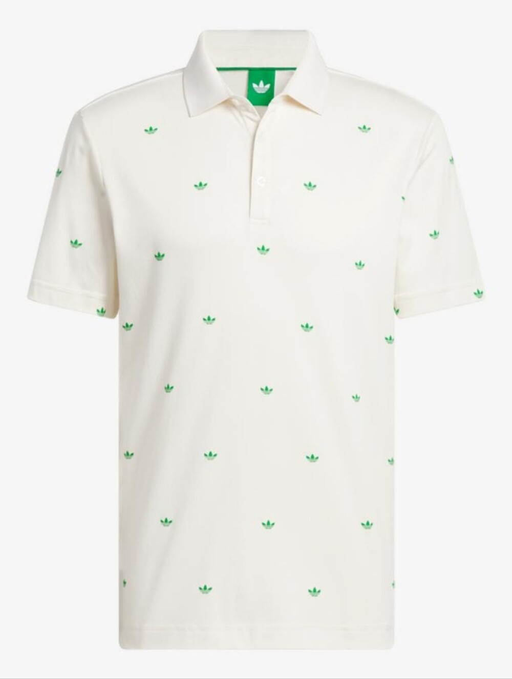 New Mens Adidas Originals Printed Trefoil Ivory Polo Short Sleeve Shirt Size 2XL